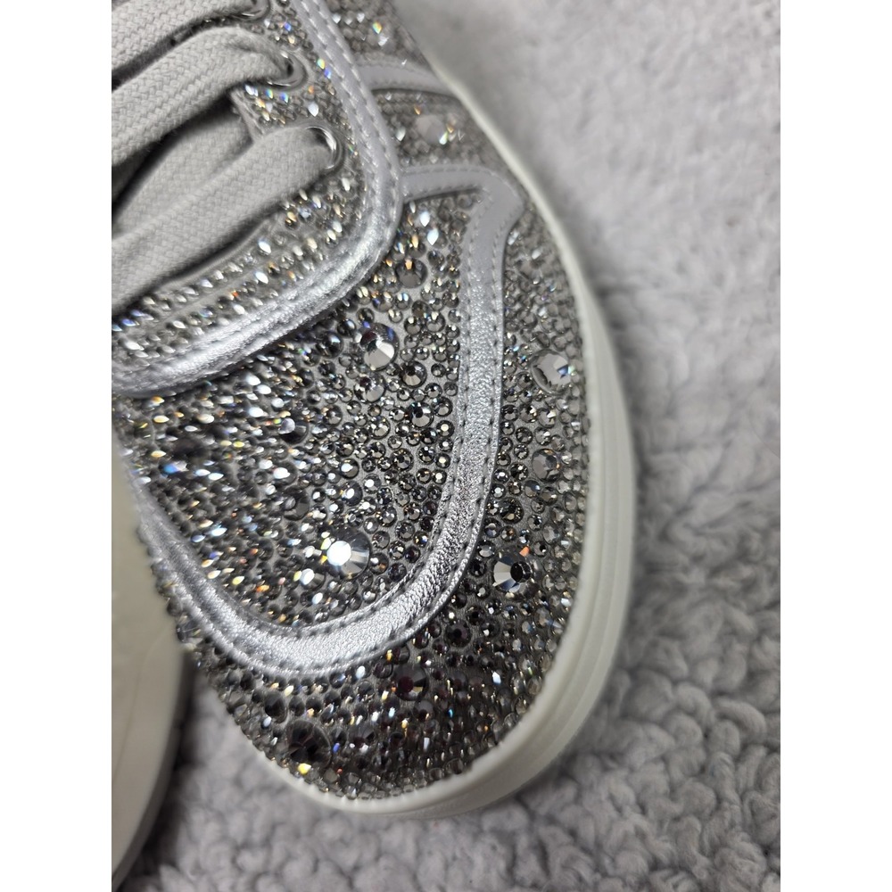 Jimmy Choo Hawaii Crystal Satin & Leather Sneaker‎ Women's EU36.5 US 6.5 - Picture 4 of 16